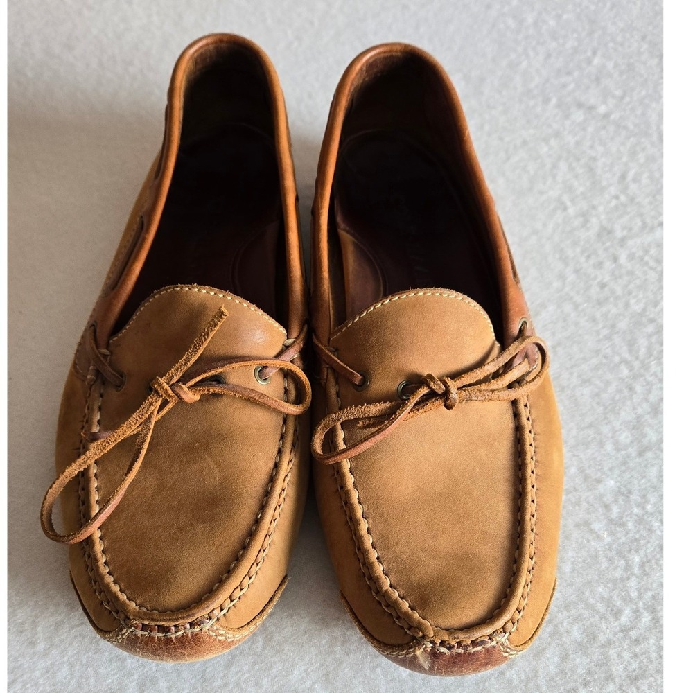 Cole Haan Mens Grant Driver Tan Nubuck Leather Driving Loafers Size 10.5 D